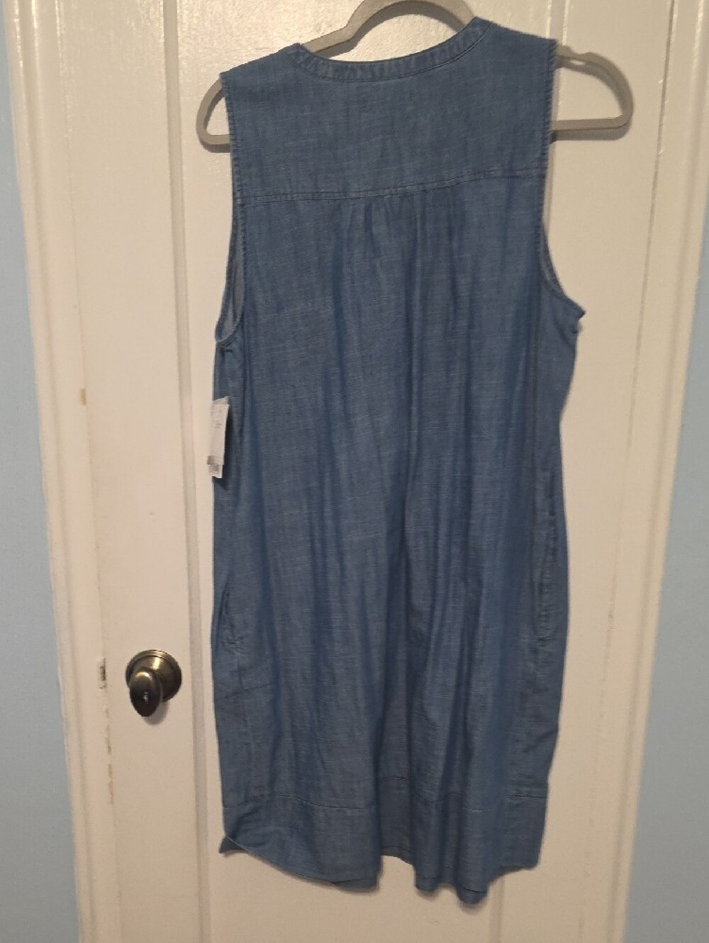 Sonoma Sleeveless Chambray Pintuck Midi Dress in Light Blue - Picture 5 of 7